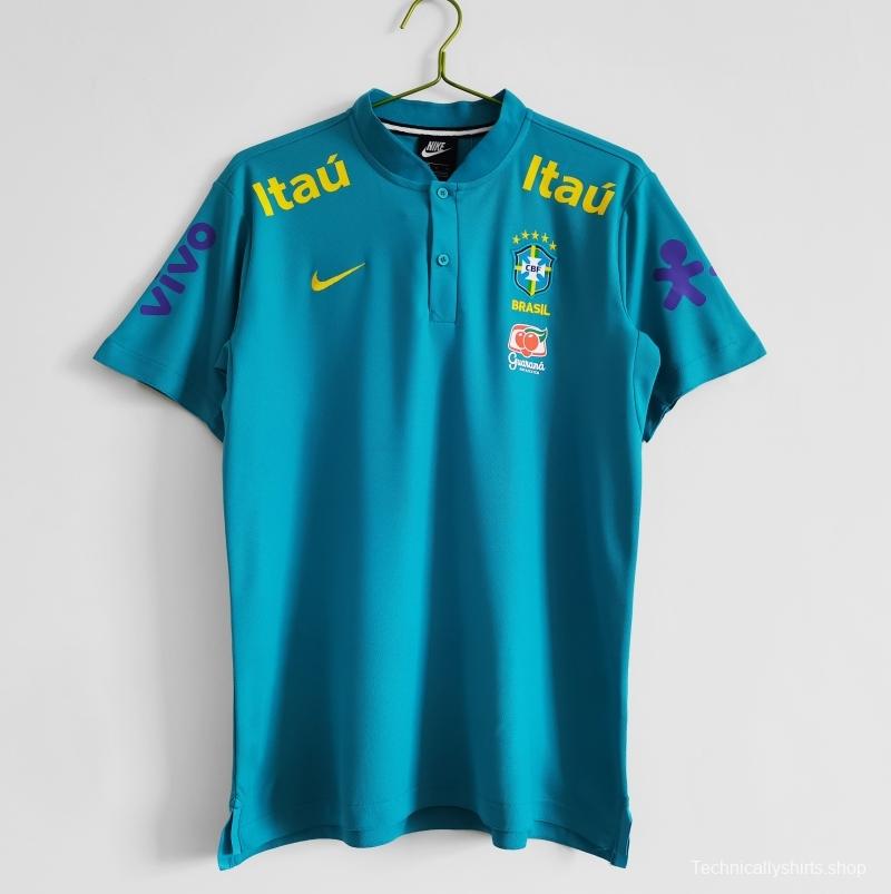 Retro 2021 Brazil Blue Training POLO Shirt