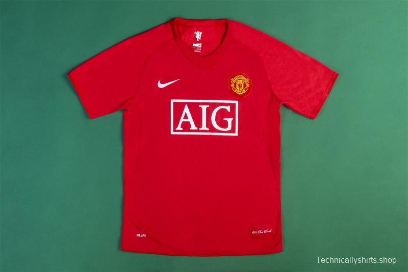 Retro 07/08 Manchester United Home Soccer Jersey