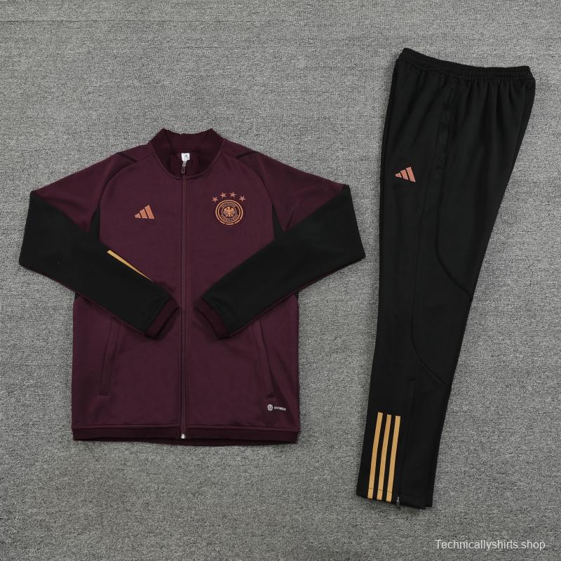 2022 Germany Wine Full Zipper Tracksuit