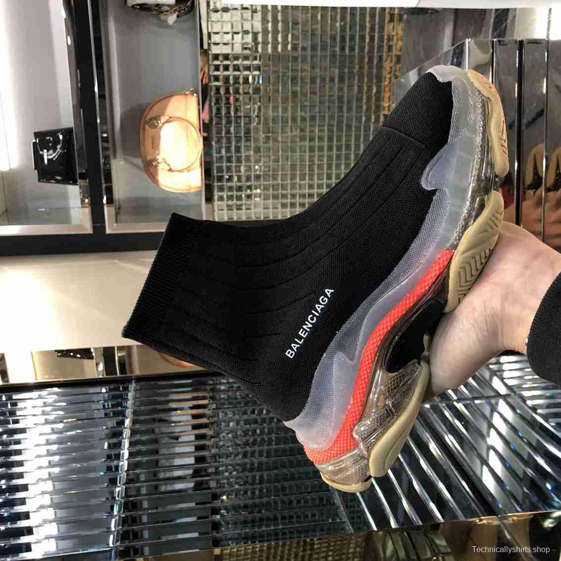 Men/Women Balenciaga Speed Black Sneaker