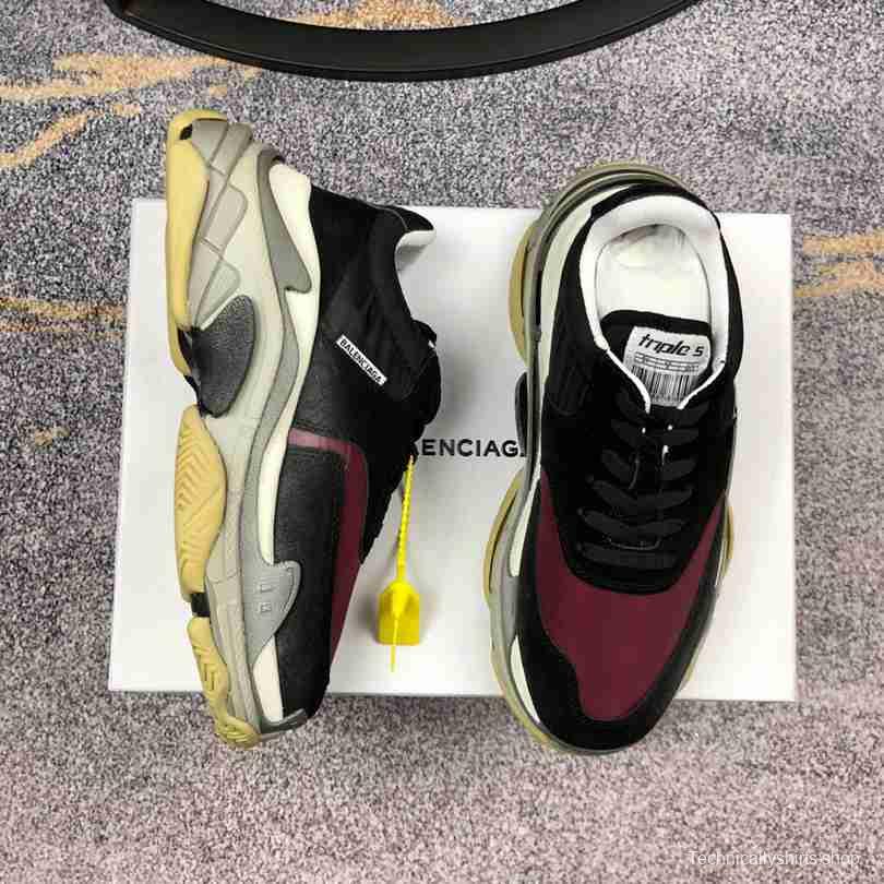 Men Balenciaga Triple-S 2 Yellow Black/Wine Sneaker