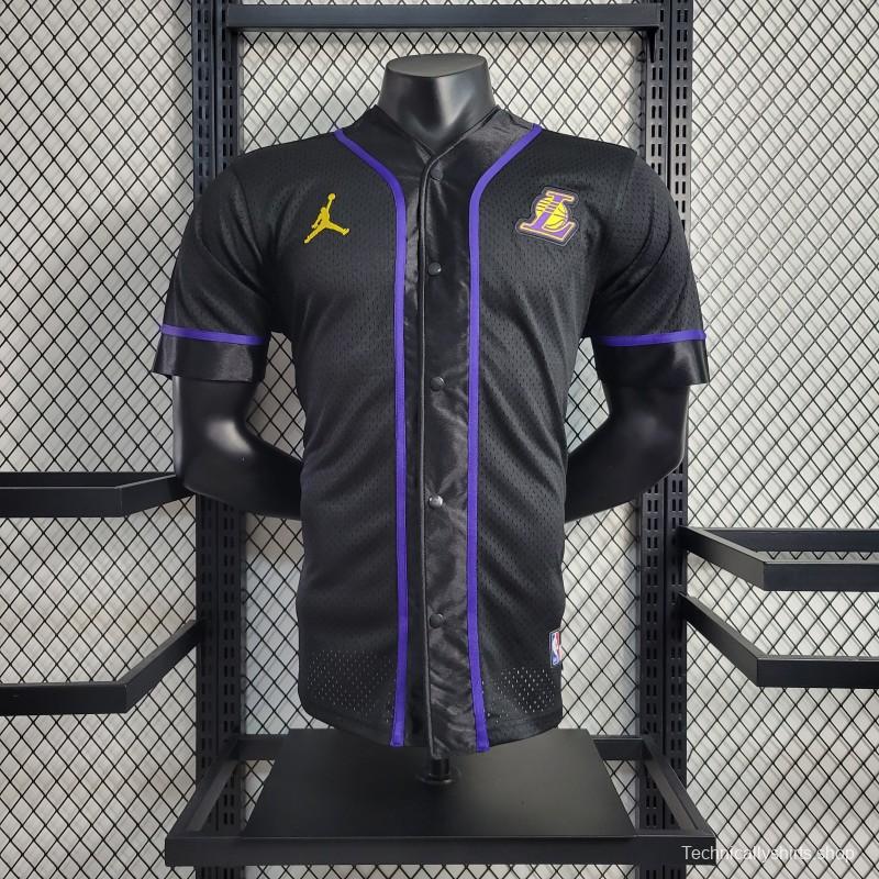 2023 NBA Lakers STATEMENT BASEBALL Black Jersey