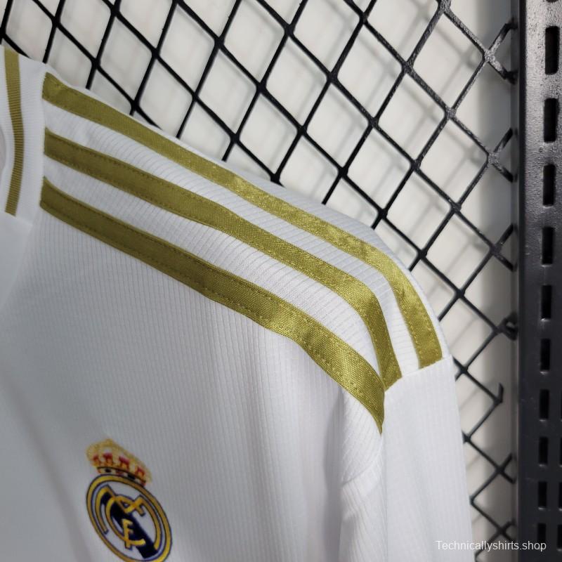 Retro19-20 Real Madrid Home Long Sleeve Jersey