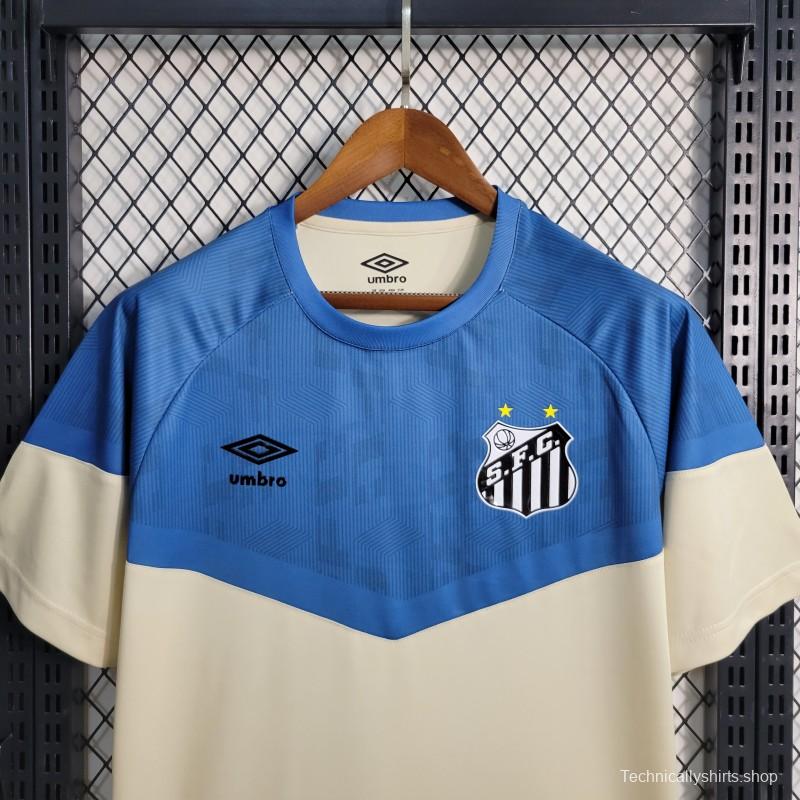 23-24 Santos Training Blue White Jersey