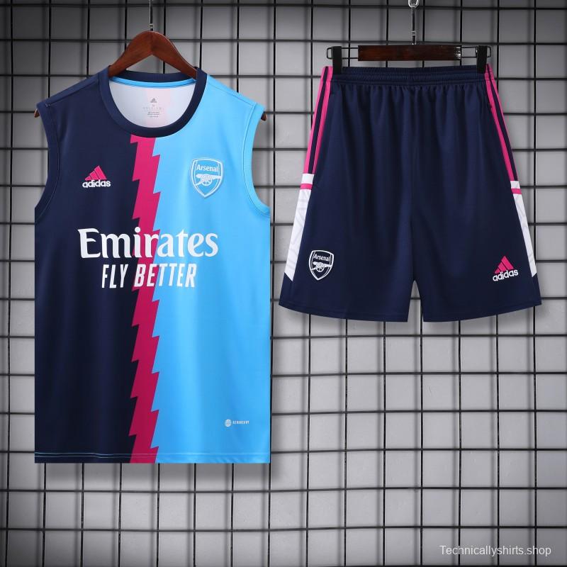 23-24 Arsenal Blue/Navy Vest Jersey+Shorts