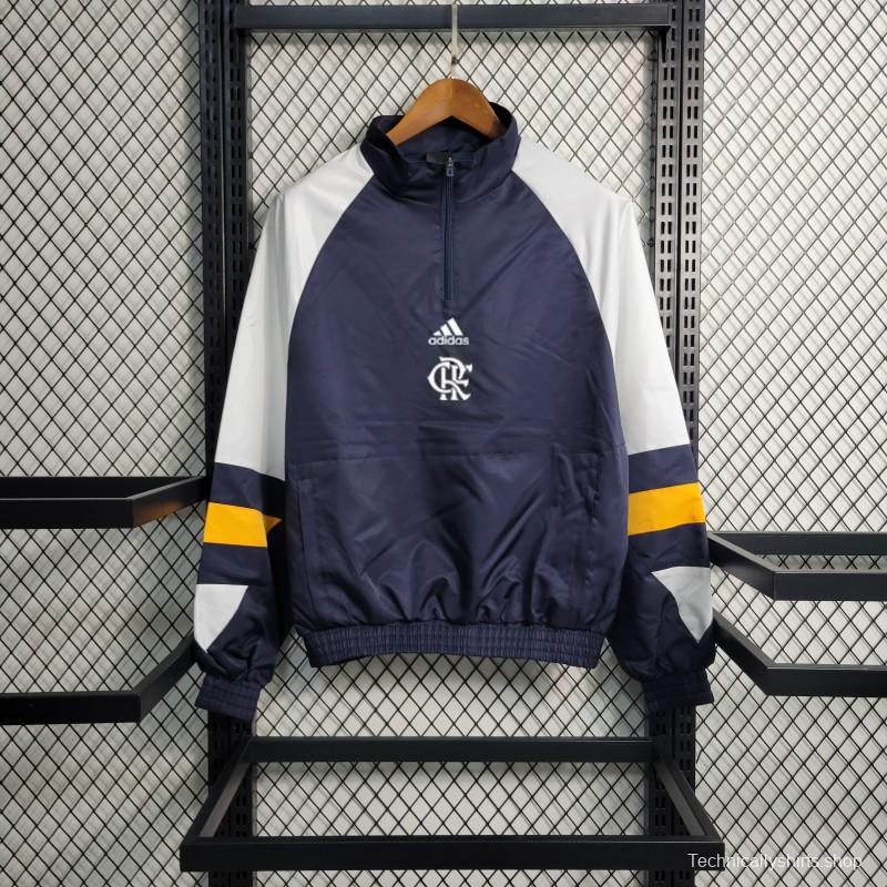 23-24 Flamengo Navy White Windbreaker