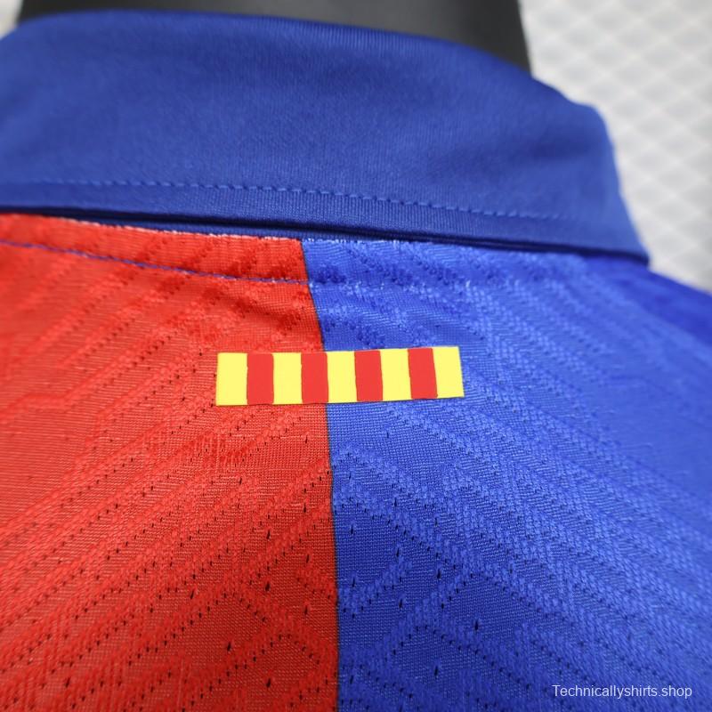 Player Version Barcelona Blue Red Jersey