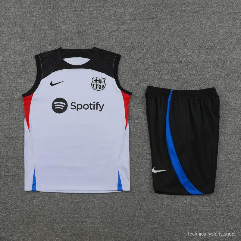 23-24  Barcelona Grey Black Vest Jersey+Shorts