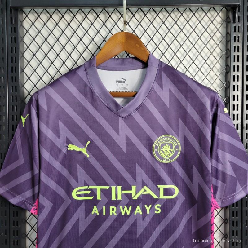 23-24 Manchester City Purple Goalkeeper  Jersey