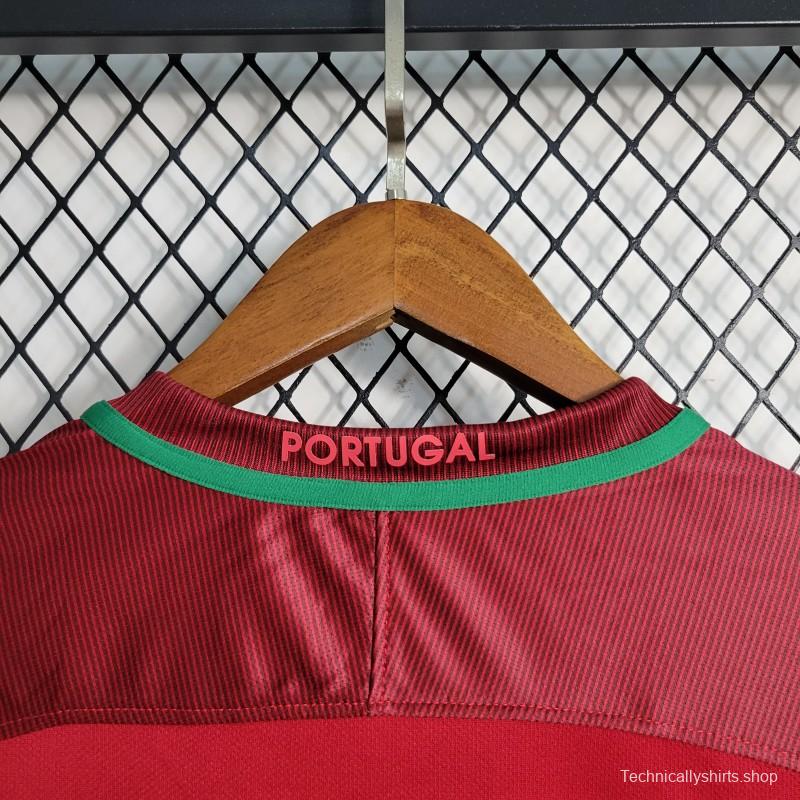 Retro 2016  Portugal Home Long Sleeve Jersey