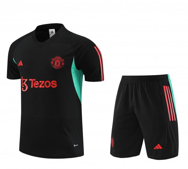 23 24 Manchester United Black White Short Sleeve+Shorts