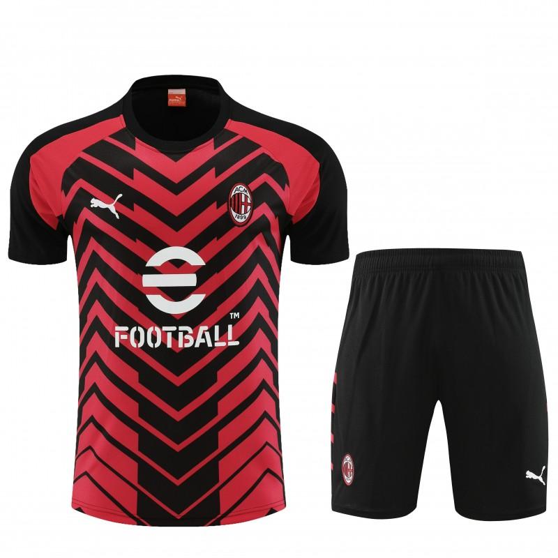 23/24 AC Milan Red Black Short Sleeve Jersey+Shorts