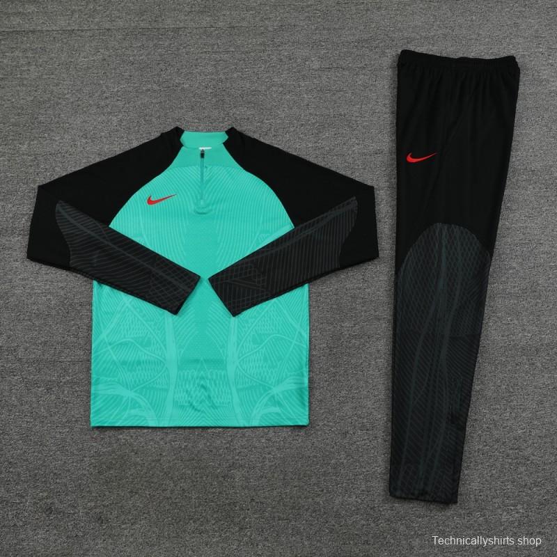 2024 Nike Green/Black Half Zipper Jacket+Pants