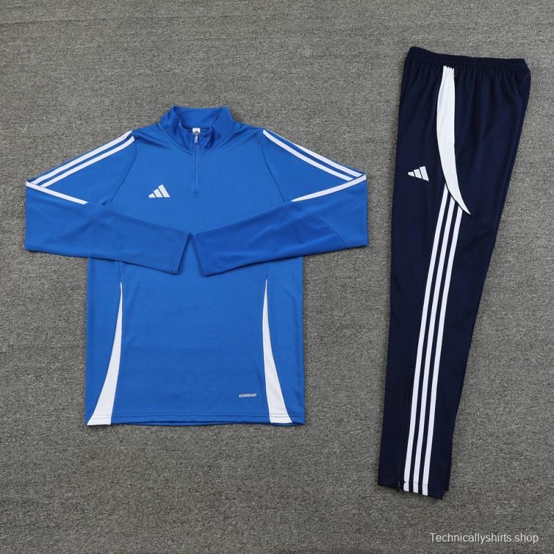 2024 Adidas Blue Half Zipper Jacket+Pants