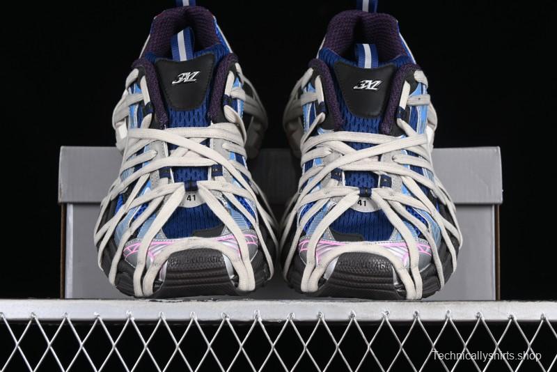 Balenciaga Phantom Sneaker 10th Generation Lace-Up Running Shoes with Transparent Heel Strap - W3XLL0525