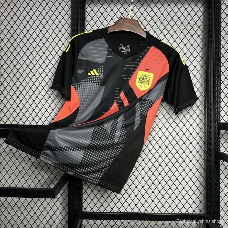 2024 Spain Euro Goalkeeper Black Jersey