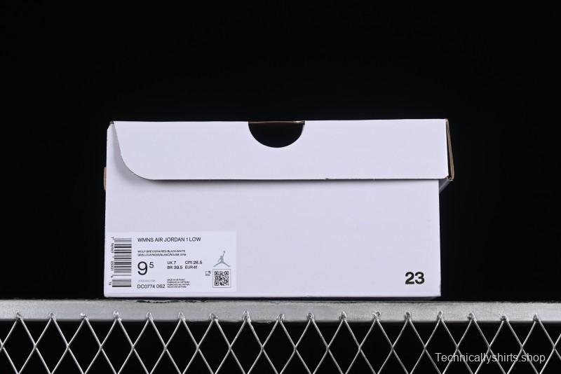 Nike Air Jordan 1 Low AJ1 Black Grey Red Hook Low-Top Culture Basketball Shoes - DC0774-062