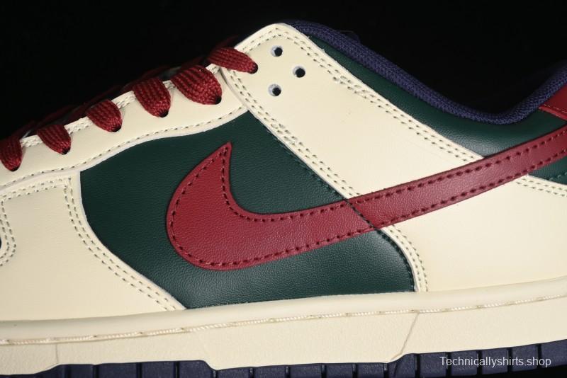 Nike SB Dunk Low Retro Skateboarding Shoes with Gorge Green and Red Swoosh Design - FV8106-361