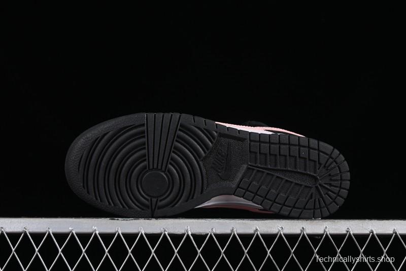Nike Dunk Low Custom Deconstructed Strap Casual Sneakers in Black Pink - CW1590-100