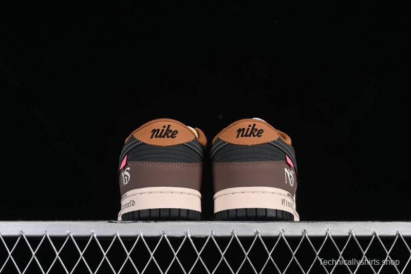 Nike SB Dunk Low Casual Skateboarding Shoes in Black/Brown - MU0232-370