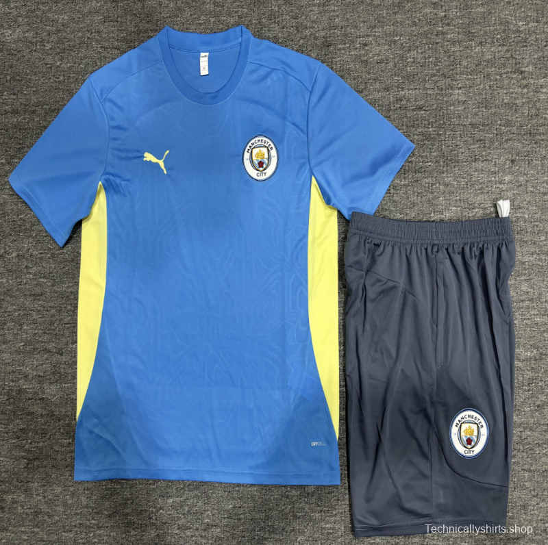 24/25 Kids Manchester City Sky Blue Short Sleeve Jersey+Shorts