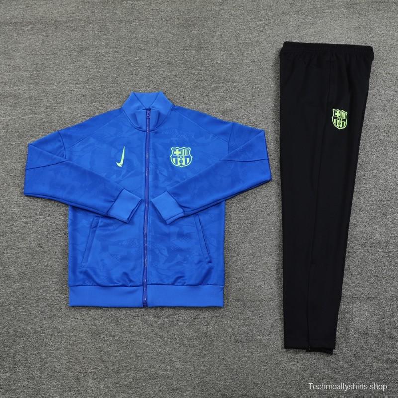 24/25 Barcelona Blue Full Zipper Jacket +Long Pants