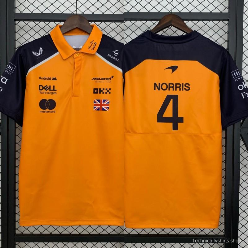2025 Polo F1 Formula Orange Mclaren Norris Jersey