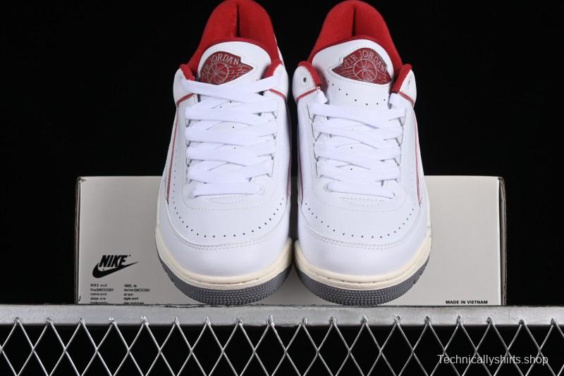 Nike Air Jordan 2/3 Retro Low Top Basketball Shoes in White/Red - FD0383-161