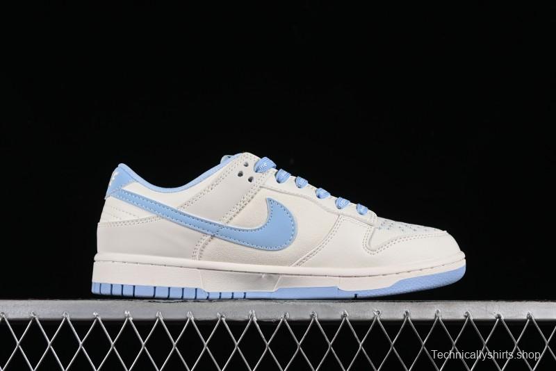 Nike SB Dunk Low Supreme Collaboration - Sky Blue Canvas Anniversary Custom Low-Top Casual Skate Shoes - BB6698-513