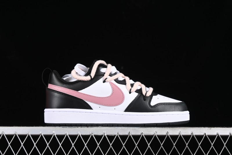 Nike Court Borough Low 2 Retro Casual Sneakers in Dark Pink and Black - BQ5448-115