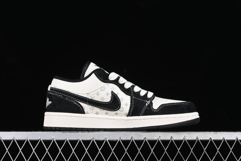 Nike Air Jordan 1 Low LV Collaboration - Black Warrior Custom High-End Basketball Shoes - SJ9950-007
