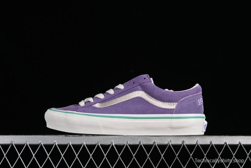 Vans Style 36 Low-Top Skate Shoes with Purple Embroidery - VN000CRPGRN