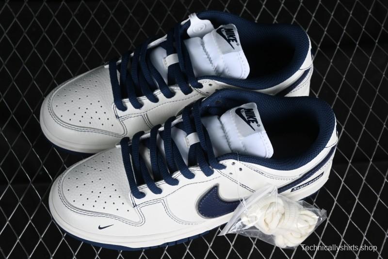 Nike Supreme x SB Dunk Low Collaboration Dark Blue Colorway Low-Top Casual Skate Shoes - RM2308-238