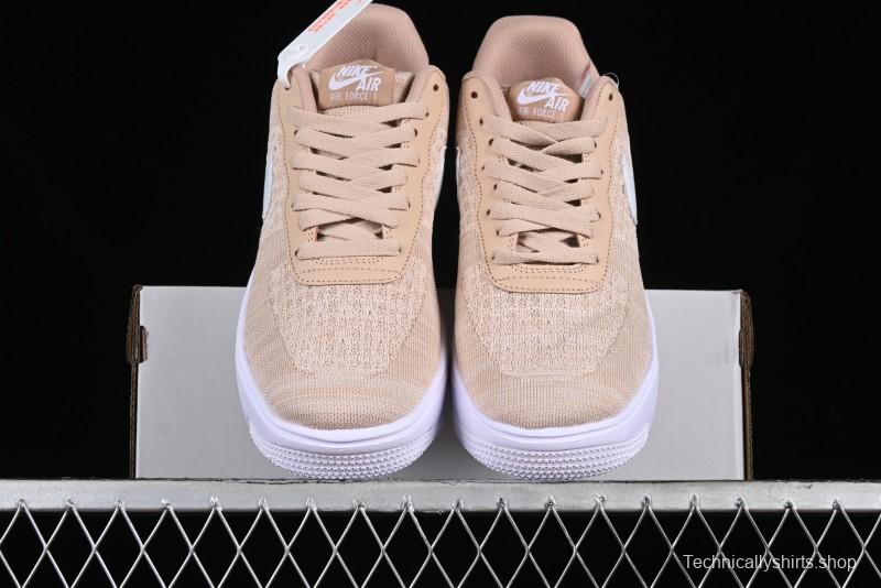 Nike Air Force 1 '07 Low 2.0 Khaki Flyknit Casual Sneakers - CI0051-200