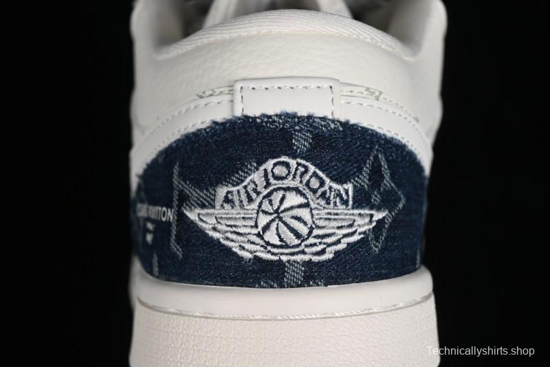 Nike Air Jordan 1 Low LV Collaboration - Light Blue Retro Casual Sneakers - SJ9950-003