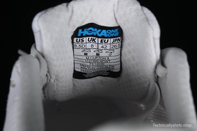 HOKA ONE ONE CLIFTON 9 Running Shoes with Lightweight Knit Mesh and Enhanced Cushioning - 1127895 NCWT