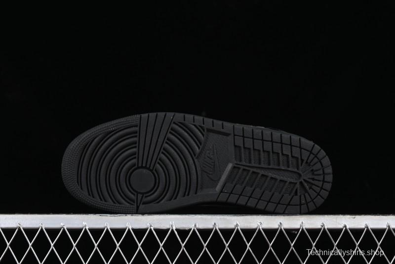 Nike Air Jordan 1 Low "Black Croc" Casual Sneakers with Crocodile-Embossed Leather - HJ7743-010