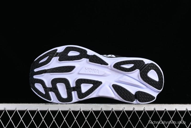 HOKA ONE ONE Bondi 8 Functional Cushioned Running Shoes with Engineered Mesh Upper - 1123202 BWHT