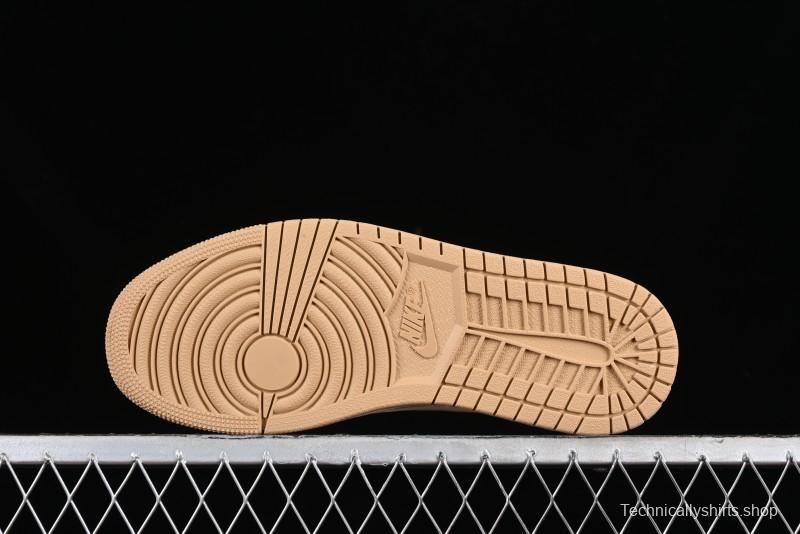 Nike Travis Scott x Fragment Design x Jordan Air Jordan 1 Low OG SP AJ1 LV Khaki Denim Casual Sneakers - SJ2068-009