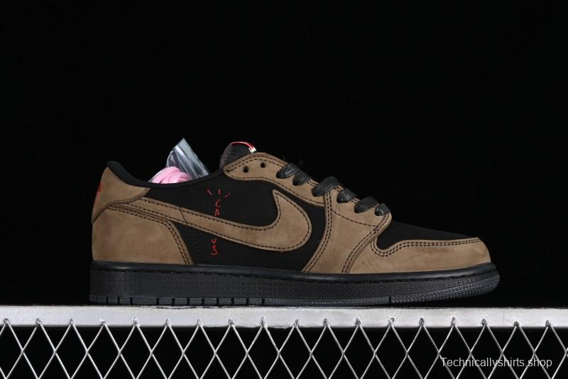 Nike Travis Scott x Air Jordan 1 Low OG AJ1 Reverse Swoosh Sneakers - DM7866-202