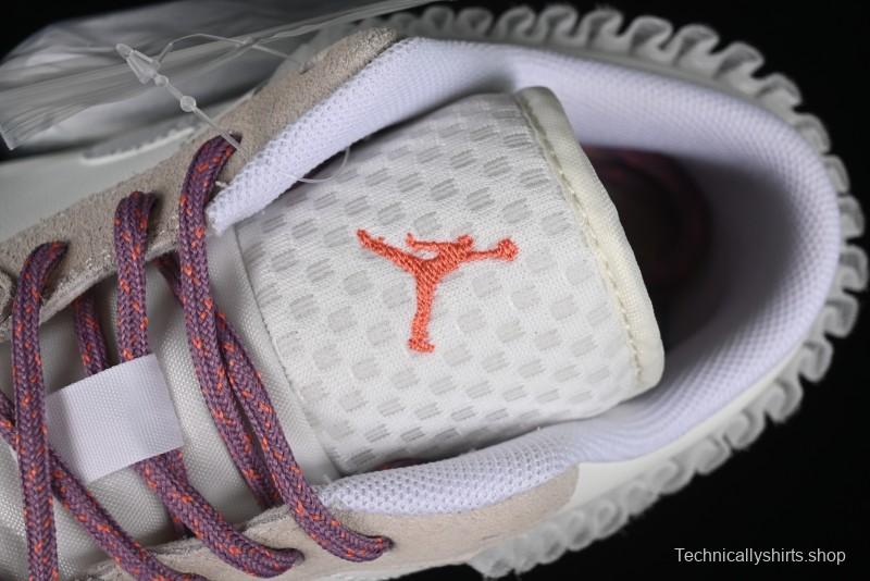 Nike Air Jordan 1 Low Retro Casual Sneakers with Smooth Leather and Suede - FQ8094-100