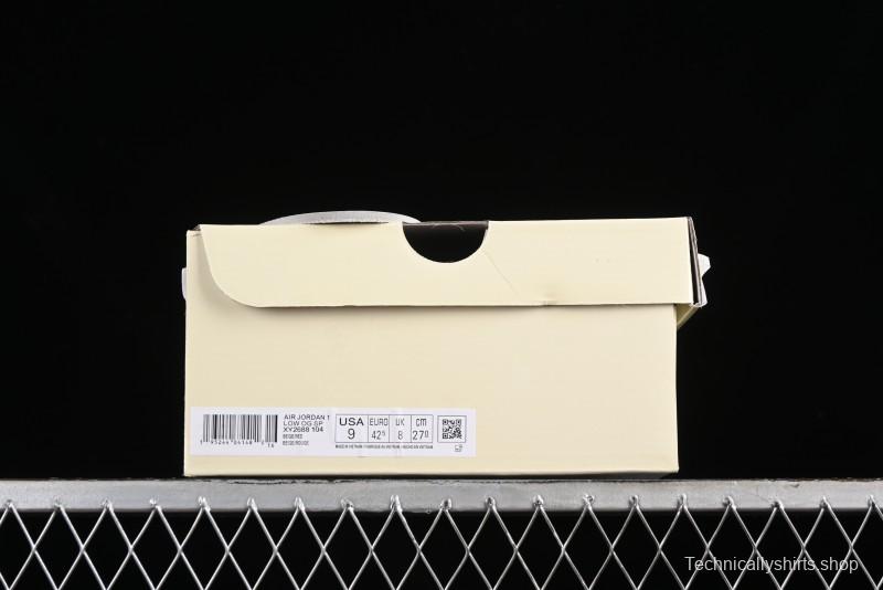 Nike Travis Scott x Fragment Design x Air Jordan 1 Low OG SP AJ1 Supreme Collaboration - Classic Off-White Low-Top Lifestyle Sneakers - XY2688-104