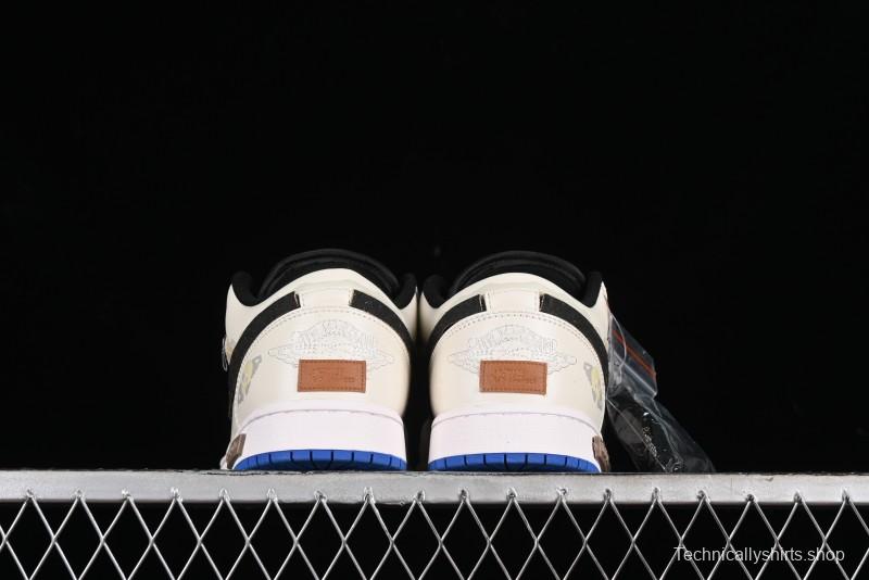 Nike Air Jordan 1 Low Retro Basketball Shoes Panda Mischief Pioneer Rider - 553560-140