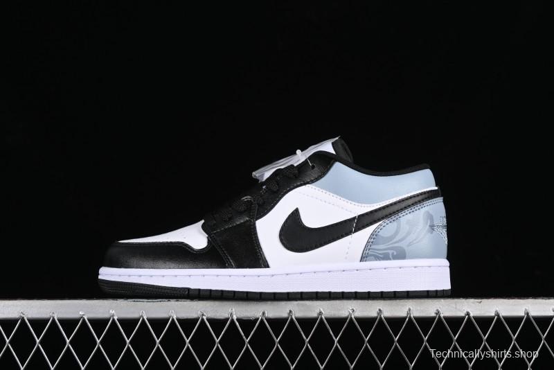 Nike Air Jordan 1 Low Retro Basketball Shoes with Cosmic Exploration Theme - 553558-132