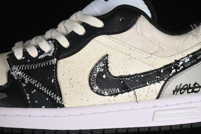 Nike Air Jordan 1 Low AJ1 Panda Prank Universe Exploration Custom Casual Sneakers - 553558-132