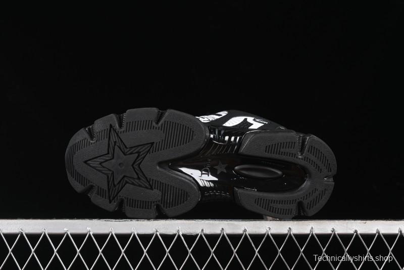 Dior Chrono Round Toe Lace-Up Lifestyle Casual Running Sneakers - 6865 BLACK WHITE