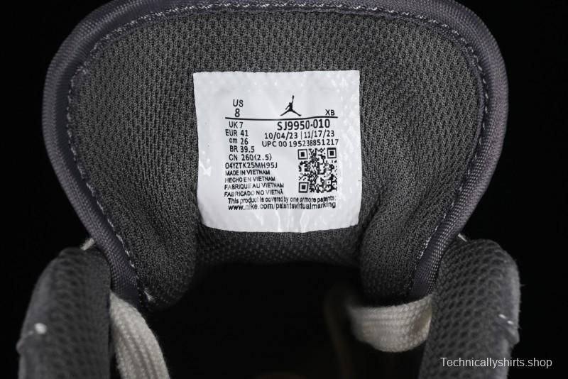 Nike Air Jordan 1 Low AJ1 Stussy Collaboration - Grey Pigskin Custom Low-Top Basketball Shoes - SJ9950-010