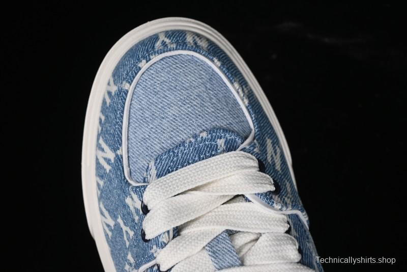 New York Yankees MLB Chunky Liner Denim Basic Platform Sandals - 3ASXCDC4N50BLS