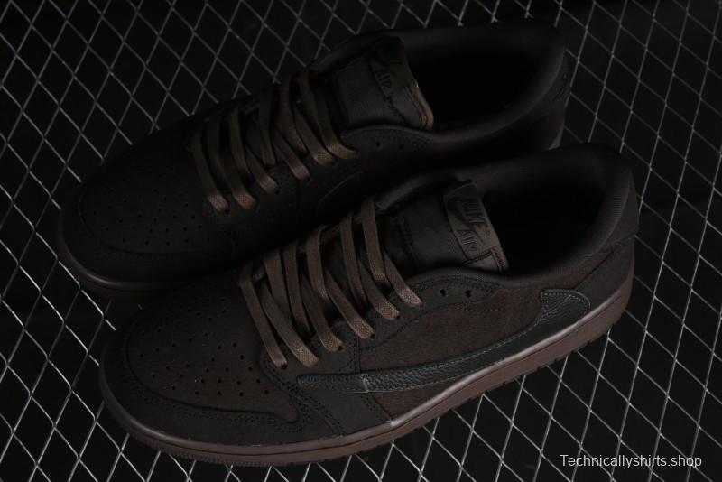 Nike Travis Scott x Air Jordan 1 Low OG AJ1 Collaboration Reverse Swoosh Sneakers - DM7866-202