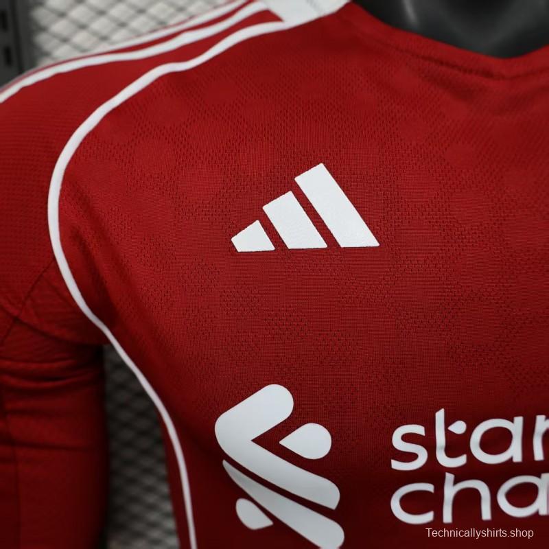 Player Version 25/26 LIverpool Home Long Sleeve Jersey